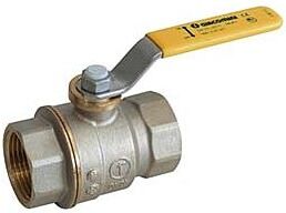 Opal Gas-Kugelhahn R730GAX008 G 2 IG, Messing vernickelt, Schwermodell, Hebelgriff gelb