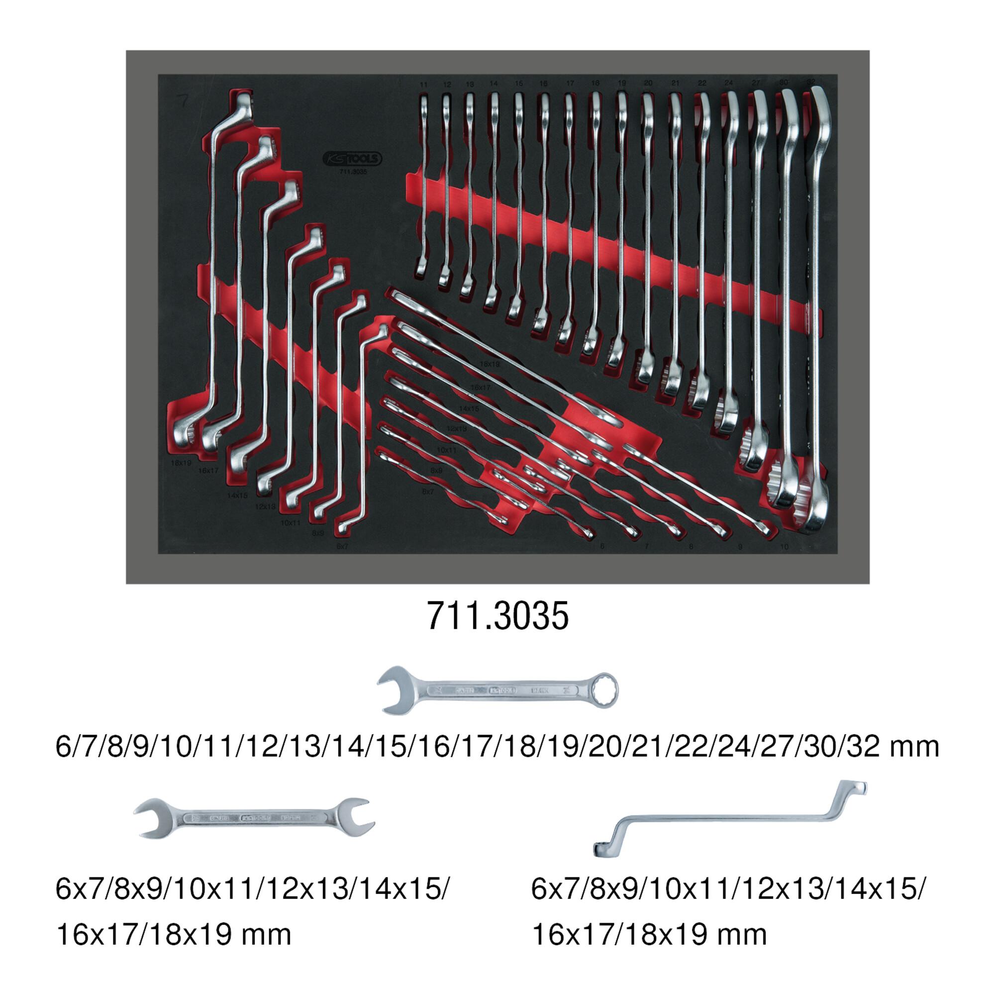 KS Tools Schlüssel-Satz, 35-tlg., 1/1 Systemeinlage (711.3035)