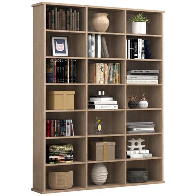 Standregal VCM "Holz CD DVD Standregal Bücherregal Regal Megosa M", braun (sonoma, eiche), B:105cm T:19cm, Regale, Standregal
