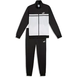 PUMA Herren Tracksuit - Poly Colorblock Suit, Jogginanzug, Polyester Schwarz/Weiß / XL