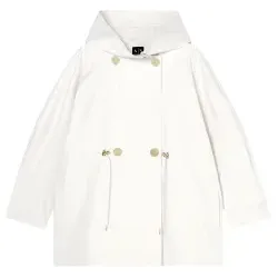 A|X Armani Exchange für Damen. XW001931AF21525U1003 Weißer Satin-Mantel (M), Lässig, Baumwolle