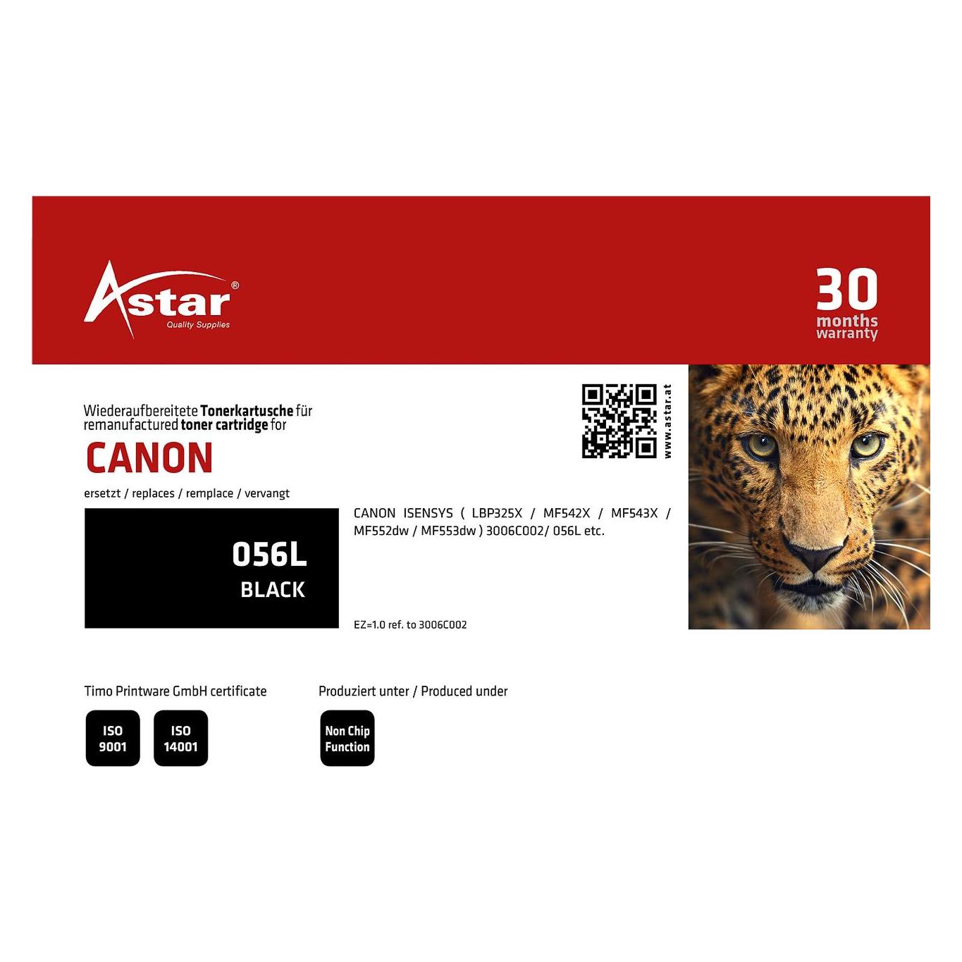 Astar AS20451 CANON 056L LBP Cartridge black rebuilt 5100Seiten (AS20451)