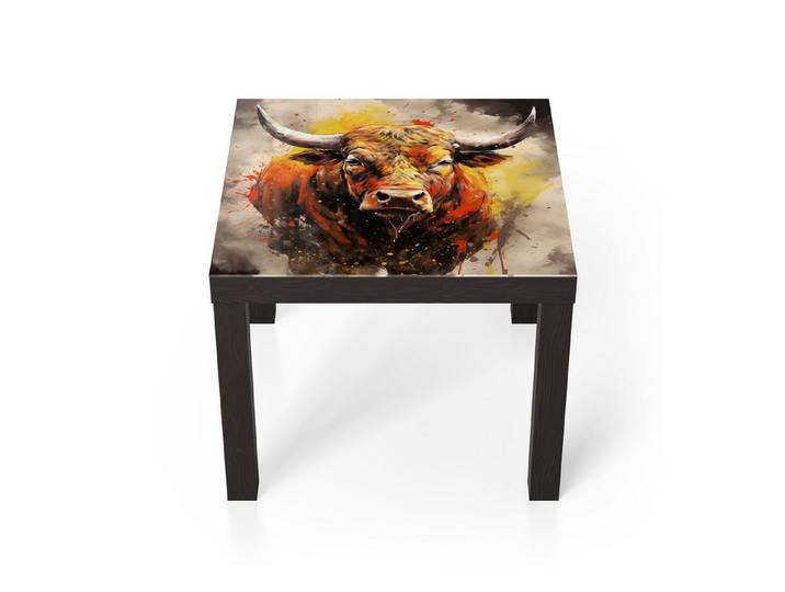 DEQORI Couchtisch 'Erdiger Stierblick', Glas Beistelltisch Glastisch modern