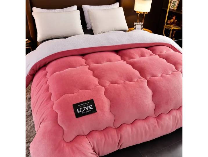 Nouvelle couette en laine d'agneau super chaude, couette en coton épaisse pour l'hiver, couverture en velours double face douce et extra large