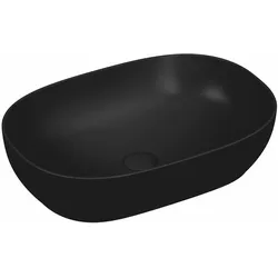 VitrA Outline Aufsatzschale oval 58 x 40 cm CERAFINE Sanitärkeramik Schwarz Matt mit Oberflächenschutz VitrA Clean