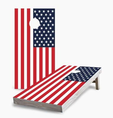 Skip's Garage American Flag Cornhole Boards