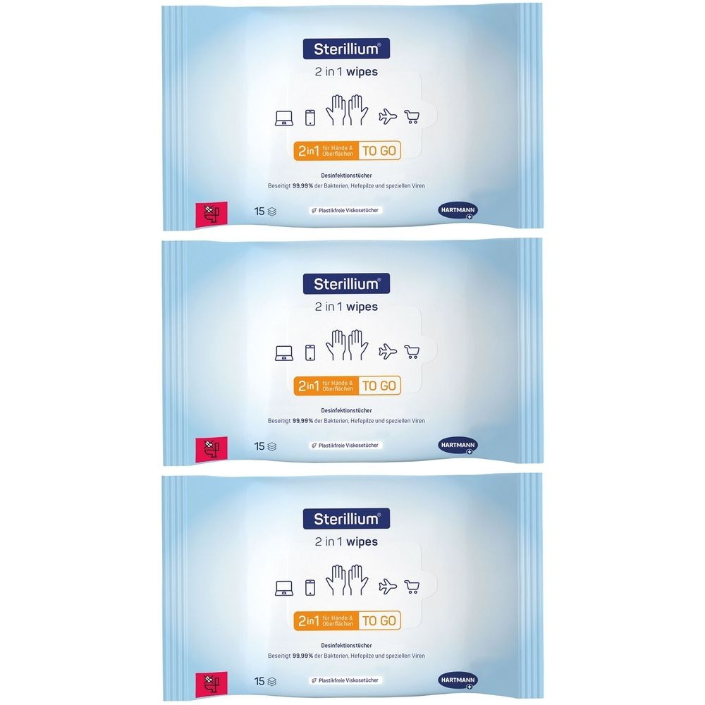 Sterillium 2 IN 1 Wipes x3 3x15 St Tücher
