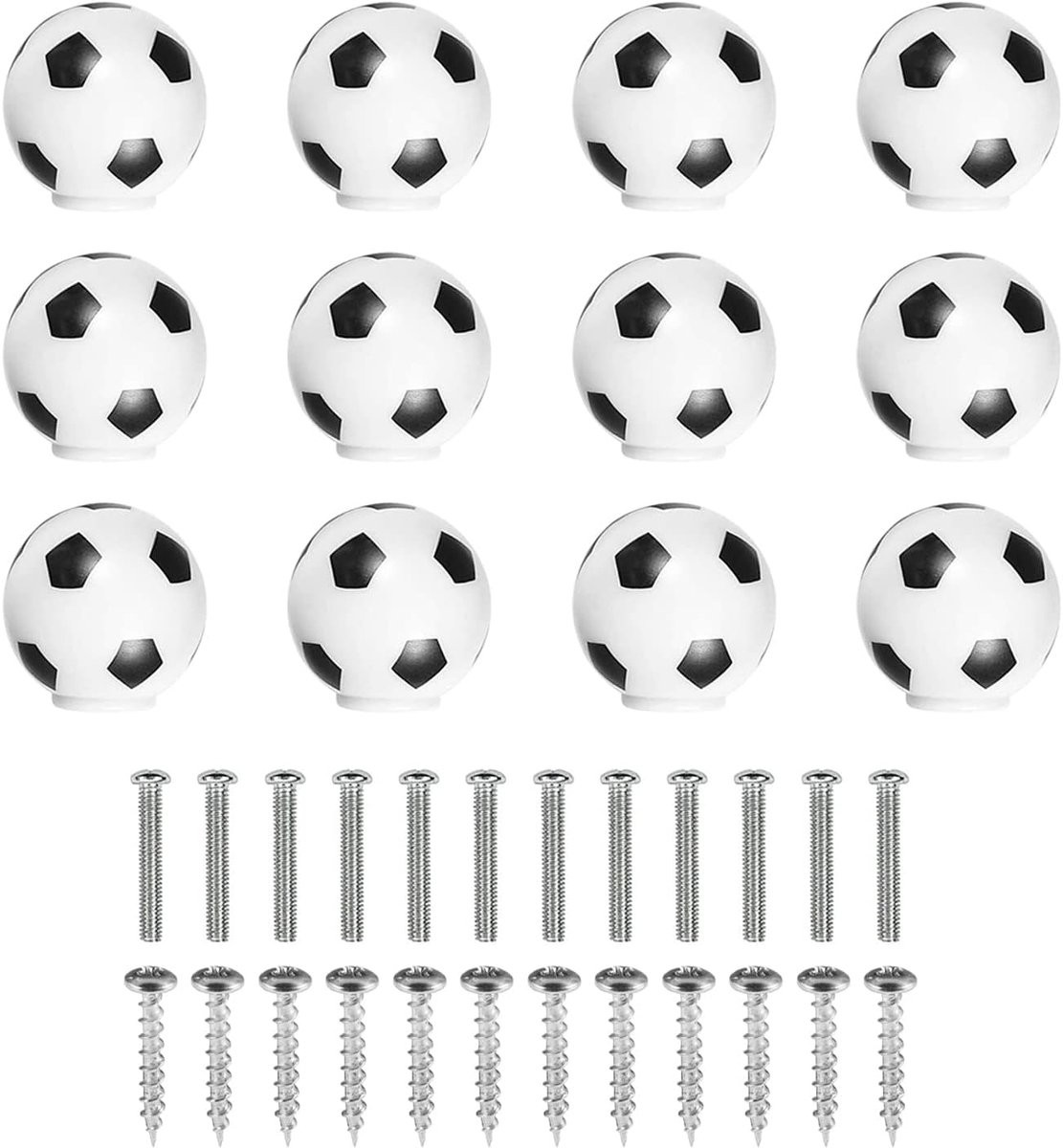 Voetbalknoppen Set van 12 voor Kinderen - Perfecte Kastknoppen voor Meubels