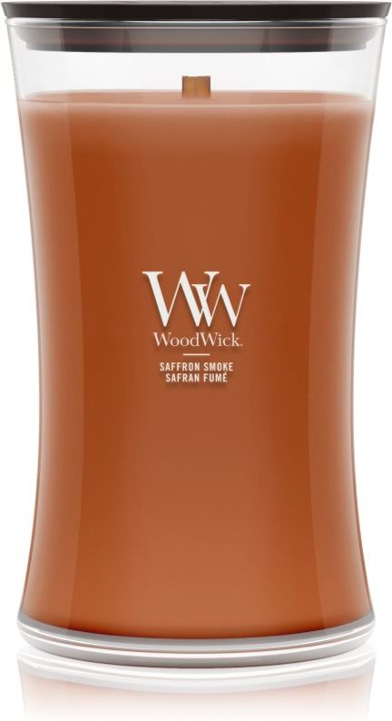 Woodwick Saffron Smoke bougie parfumée avec mèche en bois 610 g