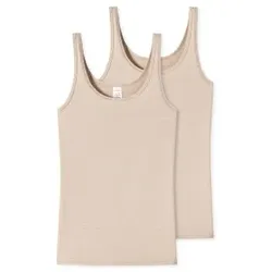 Schiesser 2P Modal Essentials Tank Tops Beige 36 Damen