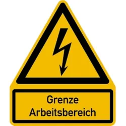König Werbeanlagen Dreifke® Kombi-Warnschild, Grenze Arbeitsbereich, W012, 237 - 200x237x1.5 mm Kunststoff