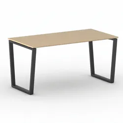 Konferenztisch PRIMO IMPRESS 160x80 cm, schwarzes Metallgestell, Buche