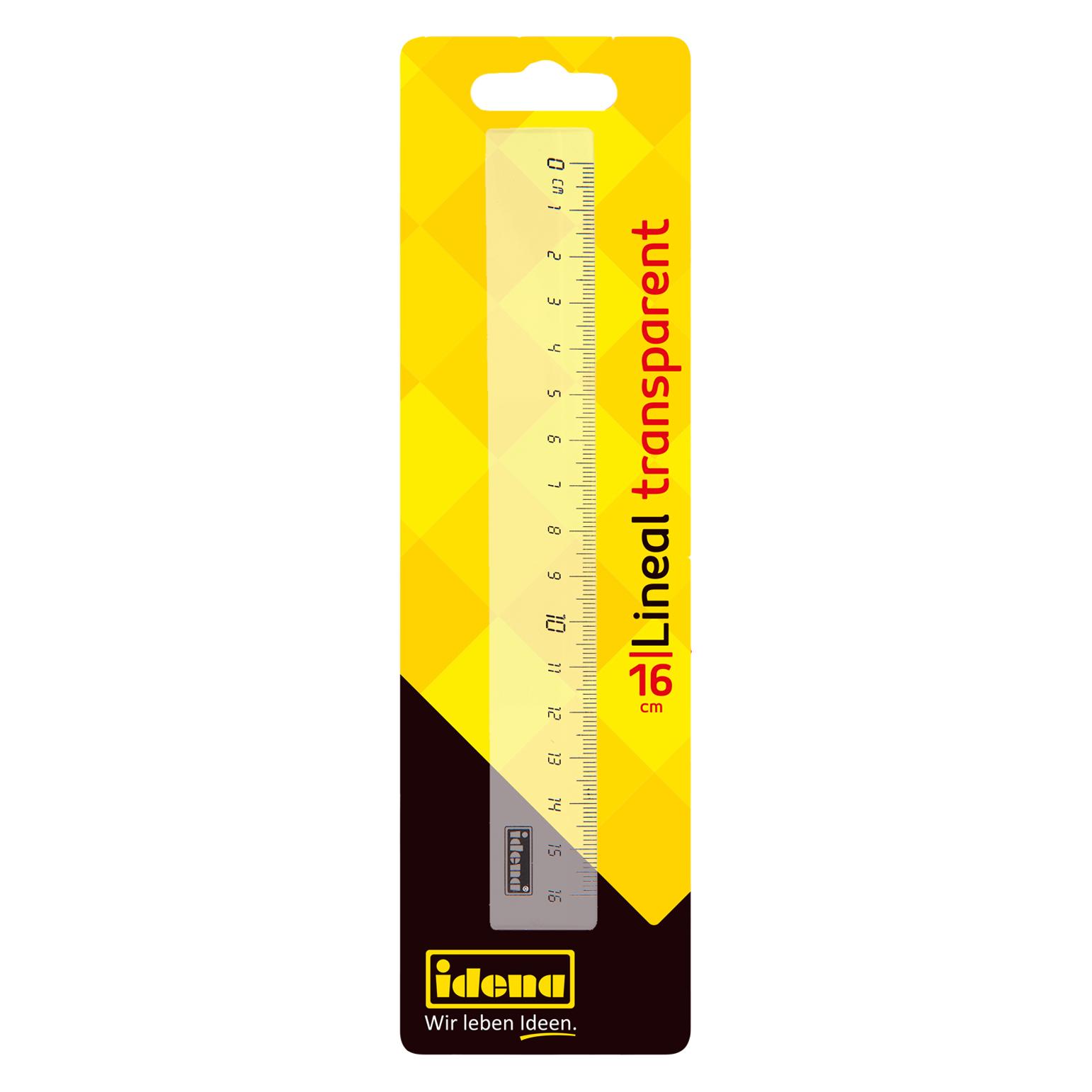 Idena Lineal 16 cm transparent Plastik (16 cm, Kunststoff) (22658118)