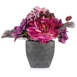 LUMIDA Flora künstl. Bouquet Hortensie & Dahlie Keramik-Topf Höhe ca. 30cm