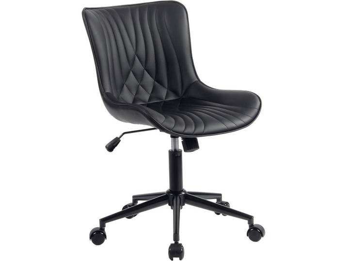 Bürostuhl ergonomisch im Fischschwanz-Design, schwarz, Schwarz, Kunststoff, 60x78.5x42.4 cm, Büromöbel, Bürostühle, Drehstühle