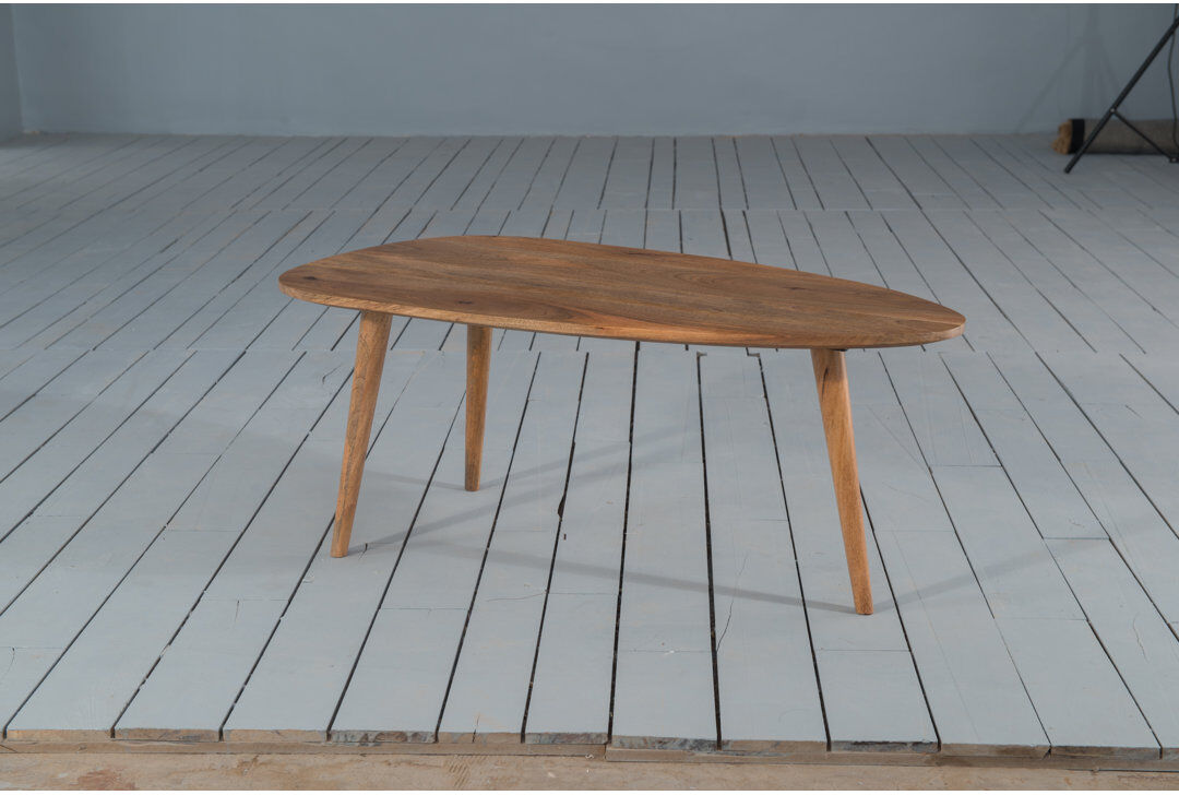 Hykkon Surya Solid Wood Solid Wood Three Leg Coffee Table 110cm W X 60cm D