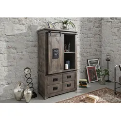 Schrank Mango 90x45x150 grau lackiert RAILWAY #213
