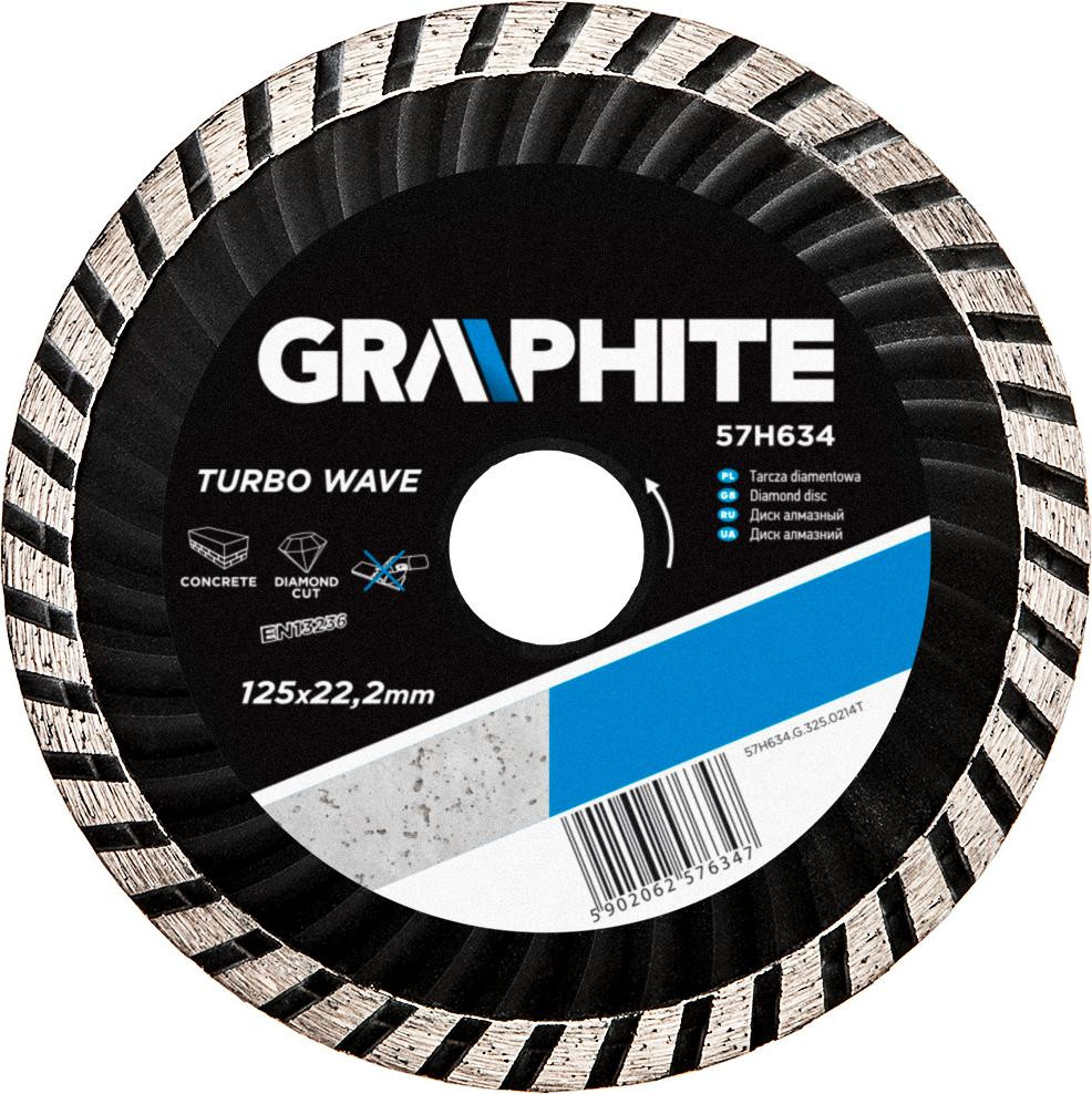 Graphite Diamantschijf met turbowerveltechnologie, 125 x 22,2 mm