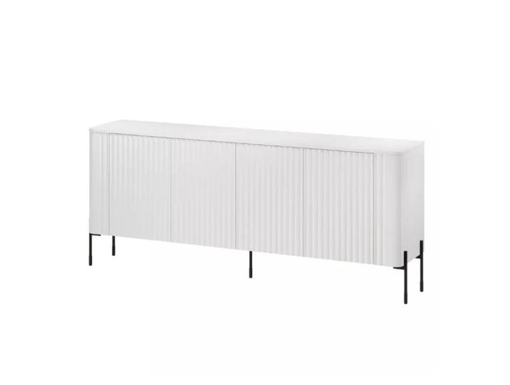 Long buffet 4 portes en bois blanc 190 cm