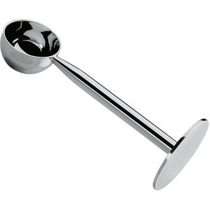 cilio Kaffeelot mit Espressodrücker, silber, aus Edelstahl, 14,3 cm, Dosierlöffel, für 5 g