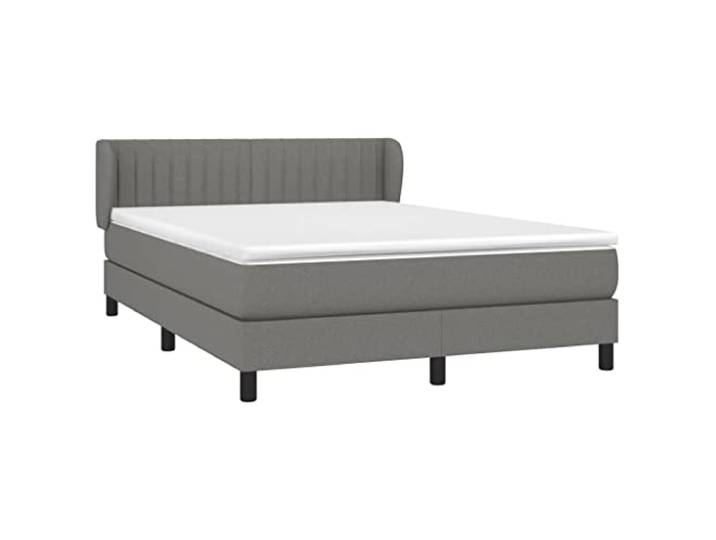vidaXL Boxspringbett mit Matratze Dunkelgrau 140x200 cm Stoff