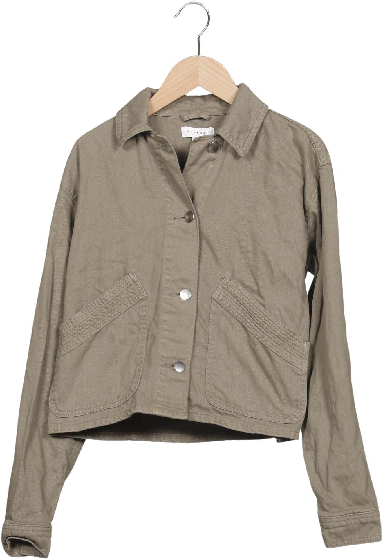 Topshop Damen Jacke, Beige, Gr. EU 32, Baumwolle - Second Hand