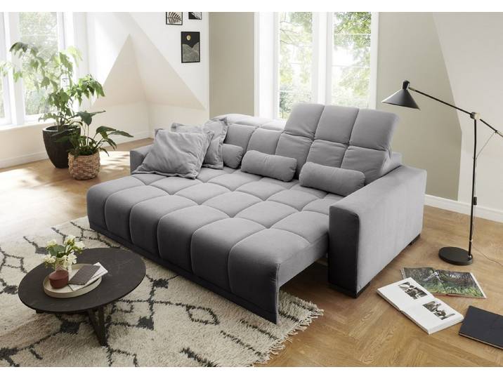 freiraum Big-Sofa Big-Sofa >Maggy< Sitztiefe/Kopfteilverstellung, viele verschiedene, Sitztiefe/Kopfteilverstellung, Curio hellgrau - 242x110x121cm (BxHxT)
