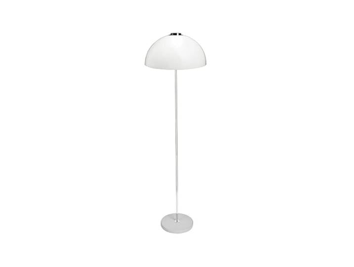 Innolux Lampadaire Kupoli gris, détails métalliques, abat-jour blanc