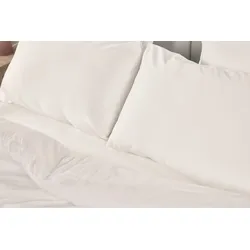 Emma Silken Satin Kopfkissenbezug | Weiß | 80x80cm