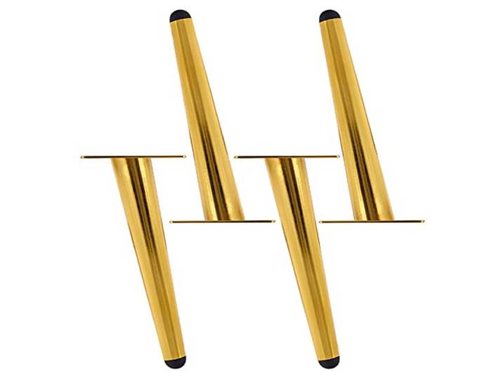 4 Stück goldfarbene, schräge T-Tischbeine for Selbermachen(Gold,25cm/9.8in)