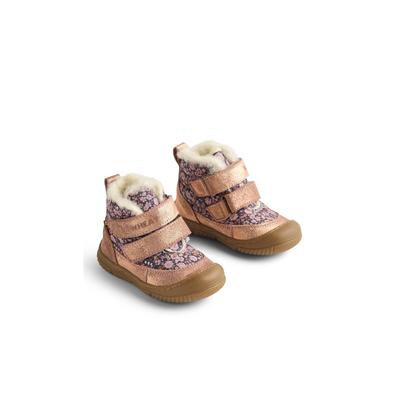 Stiefel WHEAT "WHEAT Winterboot Dowi Tex", Mädchen, Gr. 20, rosa (schwarz sea garden), Leder, Schuhe Stiefel