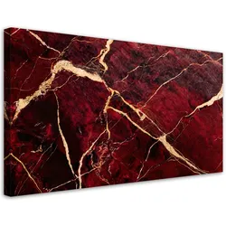 LEINWANDBILD Roter Marmor mit goldenem Loft-Stil 120x60cm