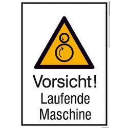 SAFETYMARKING Warn-Kombischild Vorsicht! Laufende Maschine Folie selbstklebend (B x H) 131 mm x 185 mm ISO 7010 1 St. 21.0766