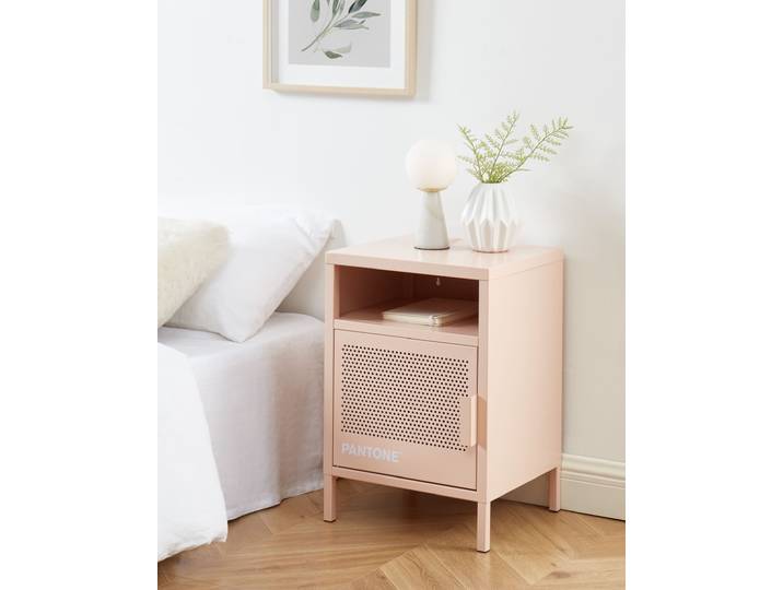 Table de chevet métal rose blush 40cm