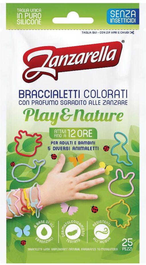 COSWELL SpA Zanzarella Braccialetti Colorati Play&Nature, 25 Pezzi