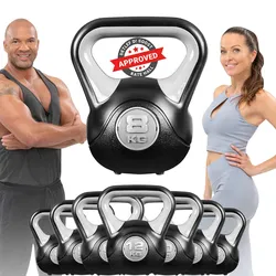 Miweba Sports Kettlebell KB200, Kunststoff-Kugelhantel, 4-12 kg, Anti-Rutsch-Griff, Hartgummifüße (8,0 kg)