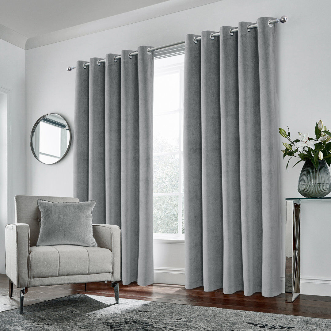 Brayden Studio Ahnylah Blackout Curtain Black 168cm Width x 137cm Drop