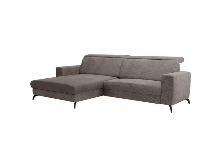 Cantus Ecksofa, Taupe, Metall, 4-Sitzer, Ottomane links, L-Form, 290x178 cm, Liegefunktion, Rücken echt, Wohnzimmer, Sofas & Couches, Wohnlandschaften, Ecksofas