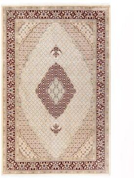 Overton Hand Knotted Wool Traditional Oriental Ivory Area Rug - 6' x 9'