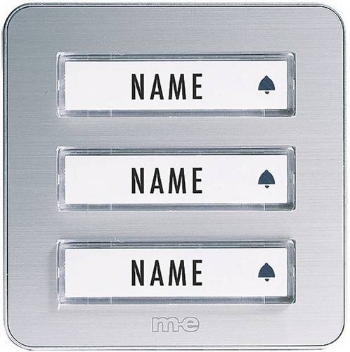 M-e modern-electronics KTA-3 A/S Klingelplatte mit Namensschild 3fach Silber 12 V/1A