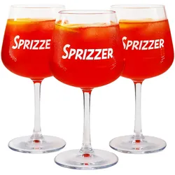 Set aus 9 originalen, transparenten Sprizzer-Gläsern aus bruchsicherem Tritan, maßgeschneidert für Sprizzer-Getränke – SPRIZZER