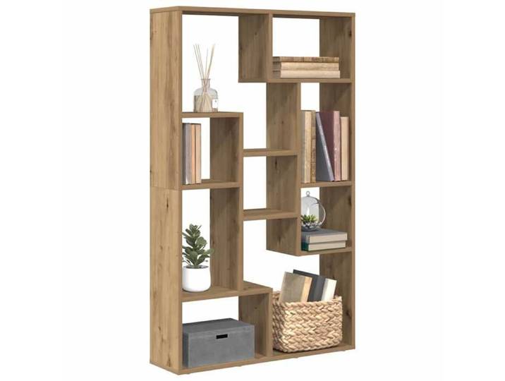 Sale juillet Bibliothèque - - bois d'ingénierie - chêne artisanal - grand rangement - 72 x 20 x 120 5 cm qvg43w