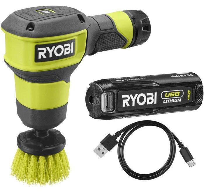 Ryobi Draadloze multifunctionele reinigingsborstel 4V USB Lithium 2Ah met oplader RSCR4-120G