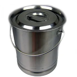 Airbrush-City Eimer Edelstahl 8 Liter mit Deckel und Skala