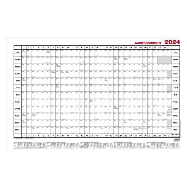 Güss Wandkalender 140x84cm 1J 1S (5-1V)