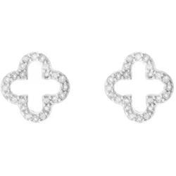 LEAF - OHRSTECKER KLEEBLATT MIT ZIRKONIA - silber