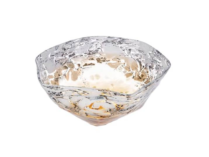 GLAS art Schale Arte - Glas - creme, orange - Ø 30cm - lebensmittelgeeignet - Geschenk für Frauen