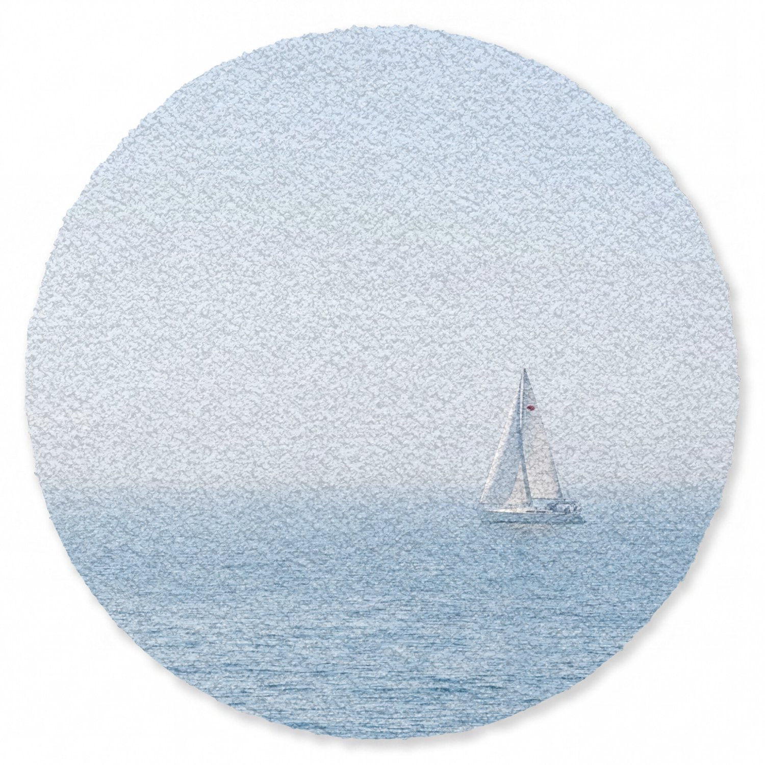MuchoWow Ronde Deurmat Horizon Zeilboot Zee - Diameter: 120 cm