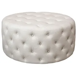 Chic Antique Pouf Malo aus Leinen, H40 x Ø90 cm, leinen