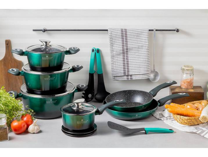 Edenberg Topf-Set Stylische Töpfe in 5 Farben – Modernes Design & Hervorragende Qualität, Keramik, Aluminiumguss, Edelstahl (Verleihen Sie Ihrer Küche neuen Glanz und genießen Sie jeden Kochmoment mit einem Topfset, das Stil, Qualität und Alltagstauglichkeit perfekt vereint!, 15-tlg)